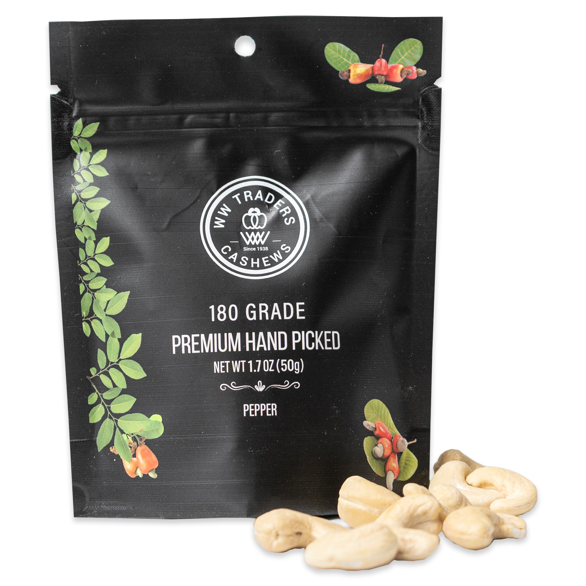 Premium Air Roasted Pepper Cashews (6 Pack) 180 Grade Jumbo