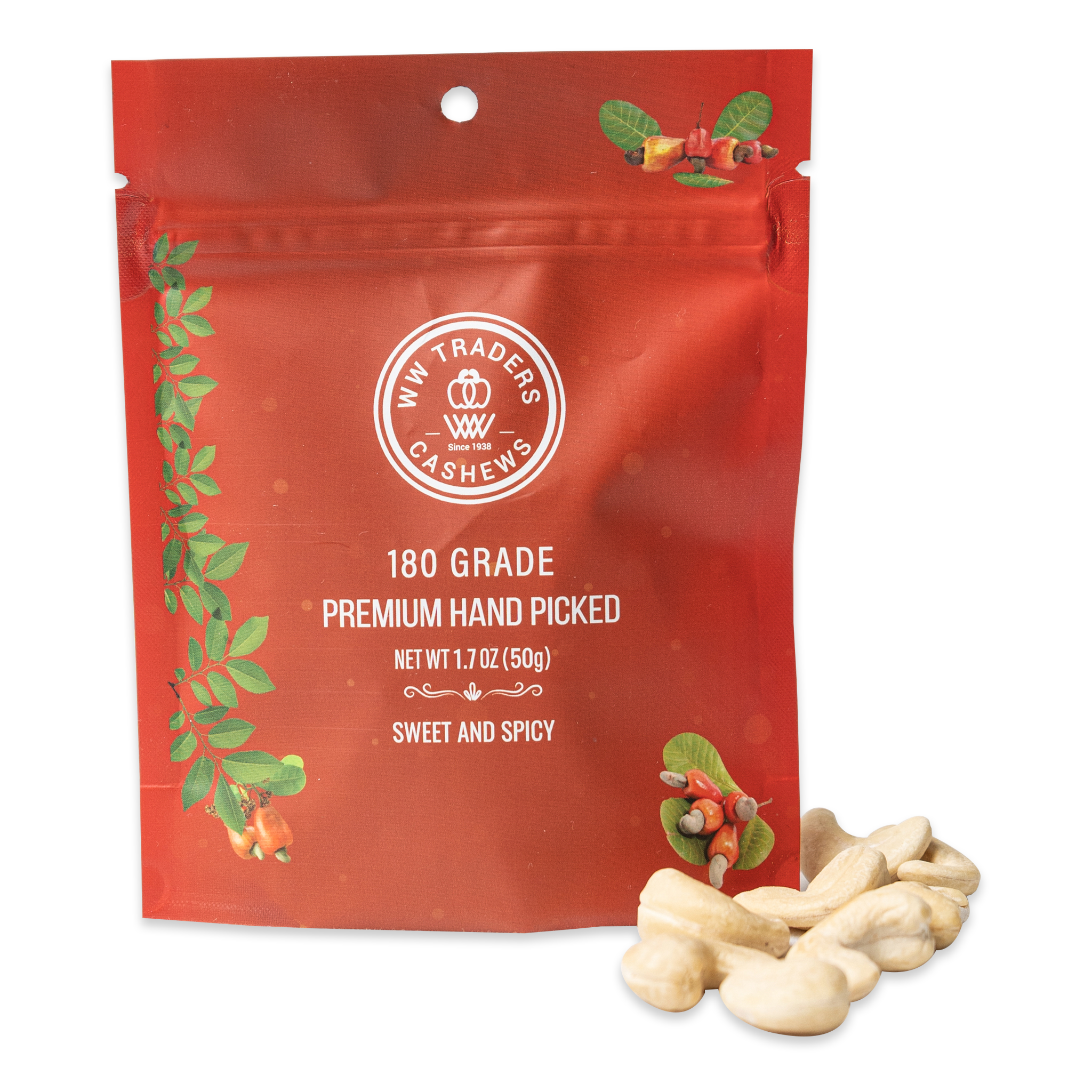 Premium Air Roasted Sweet and Spicy Cashews (6 Pack) 180 Grade Jumbo